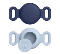 Lot of 2 Airtag Étuis Collier pour Chien et Chat, Coque en Silicone Étanche pour Apple AirTag GPS Finder,Housse de Air Tag Protection pour Pet Colliers de Compagnie Anti-Perte Porte-clés Air Tag (M,S)