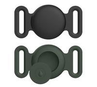 Lot of 2 Airtag Étuis Collier pour Chien et Chat, Coque en Silicone Étanche pour Apple AirTag GPS Finder,Housse de Air Tag Protection pour Pet Colliers de Compagnie Anti-Perte Porte-clés Air Tag (K,M)