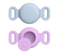 Lot of 2 Airtag Étuis Collier pour Chien et Chat, Coque en Silicone Étanche pour Apple AirTag GPS Finder,Housse de Air Tag Protection pour Pet Colliers de Compagnie Anti-Perte Porte-clés Air Tag (O,S)