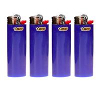 Lot of 4 Bic Blue Classic Full Size Lighters New by BIC