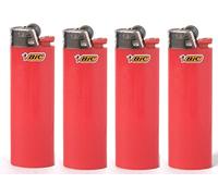 Lot of 4 Bic Red Classic Full Size Lighters New by BIC
