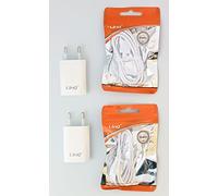 Lot/Pack de 2 Chargeur Mural de Voyage 1A / 5V + 2 câbles USB vers Lightning 1m Compatibles Iphone X/XS/XR / 8/8 Plus / 7/7 Plus / 6 / 6S / 6 Plus