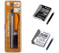 Lot Parallel Pen 2,4 mm + 12 cartouches Couleurs assorties + 6 Cartouches noires + Index Adhésif Blumie