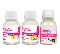Lot parfums pour savon graine creative 3 unites monoi fleur d'oranger et vanille
