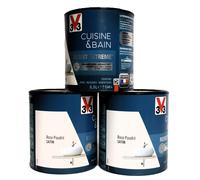 Lot Peinture V33 Cuisine et Bain "Rose Poudré" 3 X 0,5L