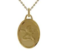 Lot pendentif médaille Ange Plaqué Or 18 carats + Chaîne Plaqué Or 42cm