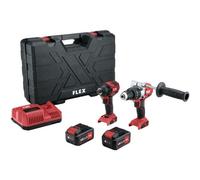 Lot Perceuse à percussion PD 2G 18.0-EC + Meuleuse ID 1/4' 18.0-EC FLEX + 2 batterie 5.0Ah, chargeur - 516198