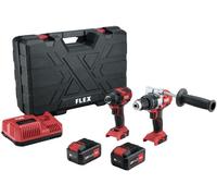 Lot Perceuse à percussion PD 2G 18.0-EC + Meuleuse ID 1/4' 18.0-EC FLEX + 2 batterie 5.0Ah, chargeur - 516198