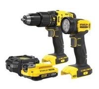 Lot perceuse visseuse à percussion 18V - Stanley FatMax - 1 batterie 2Ah - Lampe torche 18V - Professionnelle
