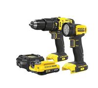 Lot perceuse visseuse à percussion 18V - Stanley FatMax - 1 batterie 2Ah - Lampe torche 18V - Professionnelle