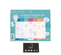Lot Petit Calendrier Septembre 2025 Aout 2026 Planning Mural Hebdomadaire Bien S'Organiser, 23 x 18 cm + 1 Index Blumie (18 * 23 Scolaire Oberth)