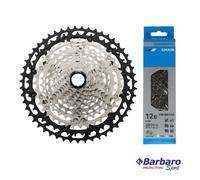 LOT PIGNONS 12 V 10-51T + CHAÎNE 12 V 126 MAILLES SHIMANO CS-M8100 CN-M1800