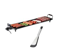 Lot plancha Teppan Yaki 90 cm DOM231 Livoo et spatule coudée Primeline Gefu