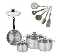 Lot Poêle 20cm & 3 Faitouts 16/20/24cm Généva avec 6 ustensiles Fackelmann