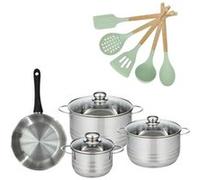 Lot Poêle 20cm Fackelmann Généva et 3 Faitouts 16/20/24cm Fackelmann Généva avec 5 ustensiles Océan
