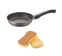 Lot poêle revêtement Dur comme la pierre 24 cm et 2 éponges végétales Mathon