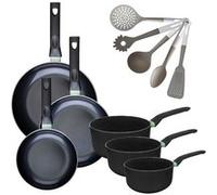 Lot Poêles 20/24/28cm et Casseroles 16/18/20cm Fackelmann Brandao avec 5 ustensiles Vario