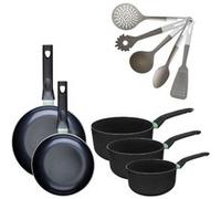 Lot Poêles 20/24cm & Casseroles 16/18/20cm Fackelmann Brandao avec 5 ustensiles Vario