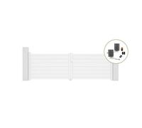Lot portail battant et motorisation - Casanoov - EIGER - 3,5m H.119cm - Blanc - Aluminium / Motorisation BUNKER B500