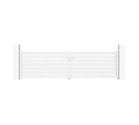 Lot portail battant et motorisation - Casanoov - EIGER - 4m H.114cm - Blanc - Aluminium / Motorisation BUNKER B500
