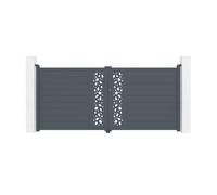 Lot Portail battant et motorisation - Casanoov - SUNNY - 3,5m H.161cm - Aluminium - Gris anthracite / Motorisation BUNKER B500