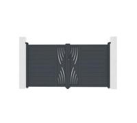 Lot Portail battant et Motorisation - Casanoov - VELETA - 3m H.161cm - Gris Anthracite - Aluminium / Motorisation HICKER B200