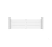 Lot Portail battant et Portillon - Casanoov - EIGER - 3,5m H.114cm / Portillon 1m H.114cm - Blanc - Aluminium