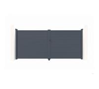 Lot portail battant et portillon - Casanoov - EIGER - 3,5m H.176cm / Portillon 1m H.176 cm - Gris anthracite - Aluminium