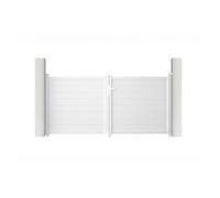 Lot Portail Battant et Portillon - Casanoov - EIGER - 3m H.145cm / Portillon 1m H.145 cm - Blanc - Aluminium