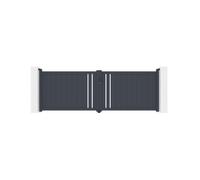 Lot Portail Battant et Portillon - Casanoov - GIONA - 3,5m H.116cm / Portillon 1m H.116cm - Gris Anthracite - Aluminium