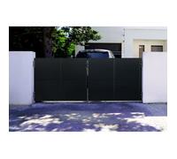 Lot Portail battant et Portillon - Casanoov - NALI - 3,5m H.140cm / Portillon 1m H.140cm - Noir mat - Acier