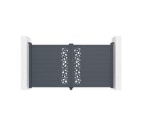 Lot Portail battant et portillon - Casanoov - SUNNY - 3m H.161cm / Portillon - 1m H.161cm - Aluminium - Gris anthracite