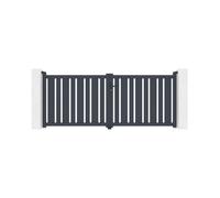 Lot Portail battant et Portillon - Casanoov - VEYMONT - 3m H.120cm / Portillon 1m H.120cm - Gris anthracite - Aluminium