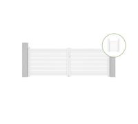 Lot portail battant et portillon - Casanoov - VOGEL - 3,5m H.125cm / Portillon 1m H.125cm - Blanc - Aluminium