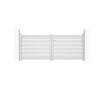 Lot portail battant et portillon - Casanoov - VOGEL - 3m H.125cm / Portillon 1m H.125cm - Blanc - Aluminium