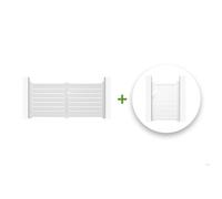 Lot portail battant et portillon - Casanoov - VOGEL - 3m H.143cm / Portillon 1m H.143cm - Blanc - Aluminium