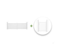 Lot portail battant et portillon - Casanoov - VOGEL - 4m H.125cm / Portillon 1m H.125cm - Blanc - Aluminium