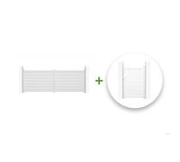 Lot portail battant et portillon - Casanoov - VOGEL - 4m H.143cm / Portillon 1m H.143cm - Blanc - Aluminium