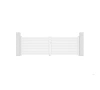 Lot Portail battant et poteaux - Casanoov - EIGER - 3,5m H.119cm - Blanc - Aluminium / 2 poteaux EIFEL H.166cm
