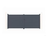 Lot Portail battant et Poteaux - Casanoov - EIGER - 3 5m H.176cm - Gris anthracite - Aluminium / 2 Poteaux EIFEL 20x20 H.190cm