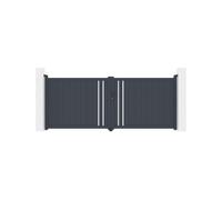 Lot Portail battant et Poteaux - Casanoov - GIONA - 3,5m H.140cm - Gris anthracite - Aluminium / 2 Poteaux EIFEL 15x15cm H.166cm