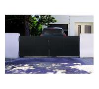 Lot Portail battant et Poteaux - Casanoov - NALI - 3,5m H.120cm - Noir Mat - Acier / 2 Poteaux DARIO 8x8 H.170cm