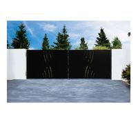 Lot Portail Battant et Poteaux - Casanoov - NALI VELETA - 3,5m H.120cm - Noir Mat - Acier / 2 Poteaux DARIO 8x8 H.170cm