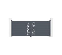 Lot Portail battant et poteaux - Casanoov - SUNNY - 3,5m H.145cm - Aluminium - Gris anthracite / 2 Poteaux EIFEL 20x20cm H.166cm