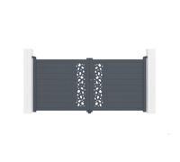 Lot Portail battant et poteaux - Casanoov - SUNNY - 3m H.145cm - Aluminium - Gris anthracite / 2 Poteaux EIFEL H.166cm