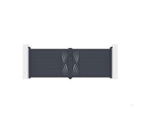 Lot Portail battant et Poteaux - Casanoov - VELETA - 3 5m H.126cm - Gris Anthracite - Aluminium / 2 Poteaux EIFEL H.166cm