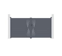 Lot Portail battant et Poteaux - Casanoov - VELETA - 3,5m H.176cm - Gris Anthracite - Aluminium / 2 Poteaux EIFEL H.190cm