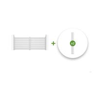Lot Portail battant et poteaux - Casanoov - VOGEL - 3m H.125cm - Blanc - Aluminium / 2 poteaux EIFEL H.166cm