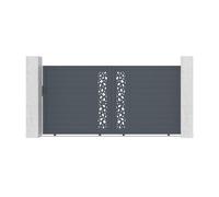 Lot Portail coulissant et motorisation - Casanoov - SUNNY - 3,5m H.181cm - Aluminium - Gris anthracite / Motorisation TANKER C600