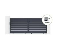 Lot portail coulissant et motorisation - Casanoov - VOGEL - 3,5m H.145cm - Gris - Aluminium / Motorisation RANGER C300